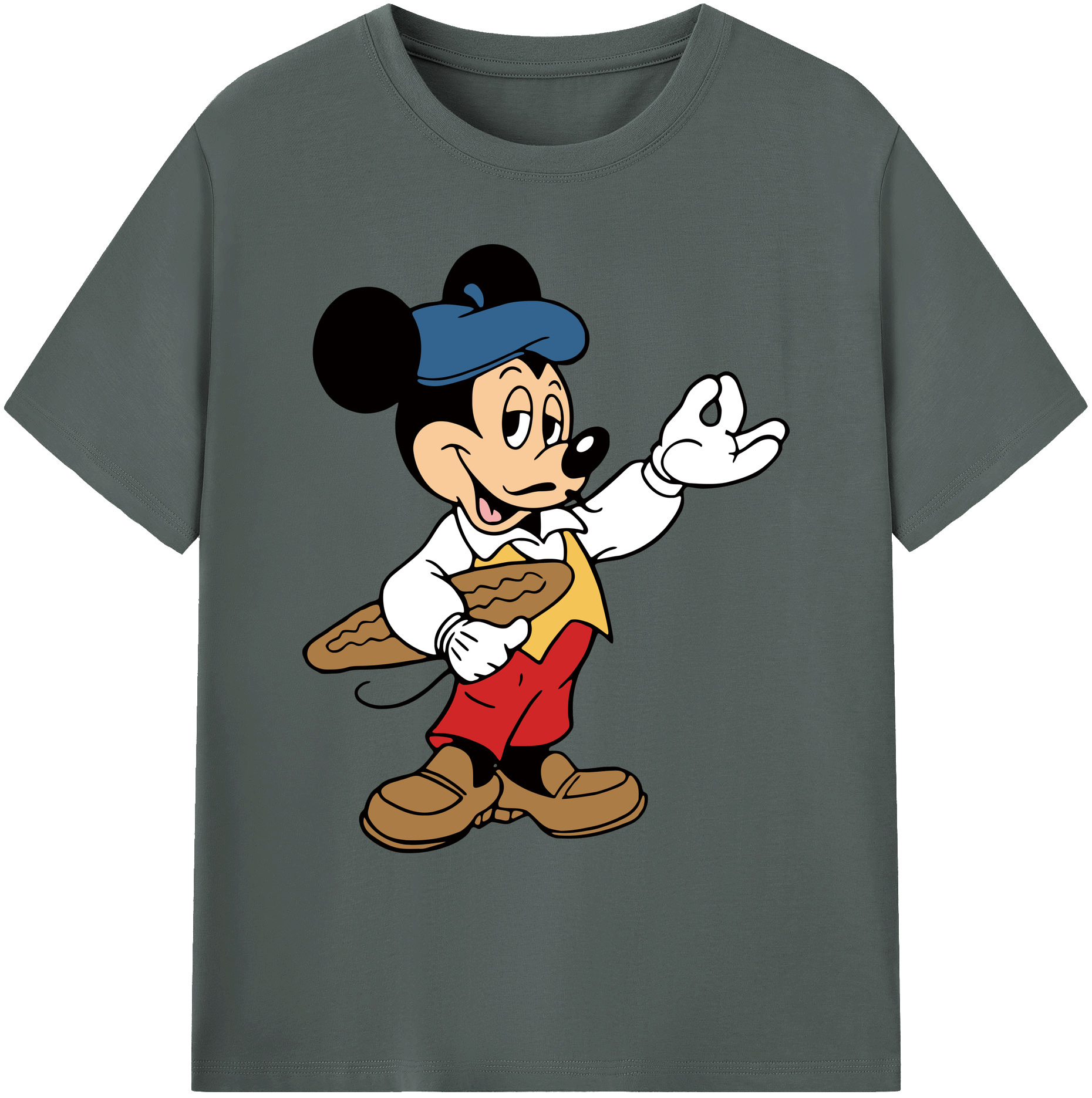 ミッキーマウス Mickey Mouse 綿100％ メンズ半袖Tシャツ｜肌触りやわらか＆通気性